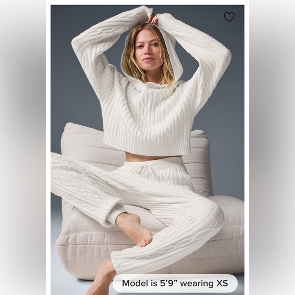 ALO Yoga Tops - ALO Yoga Winter Bliss Hoodie & Pants Set Ivory